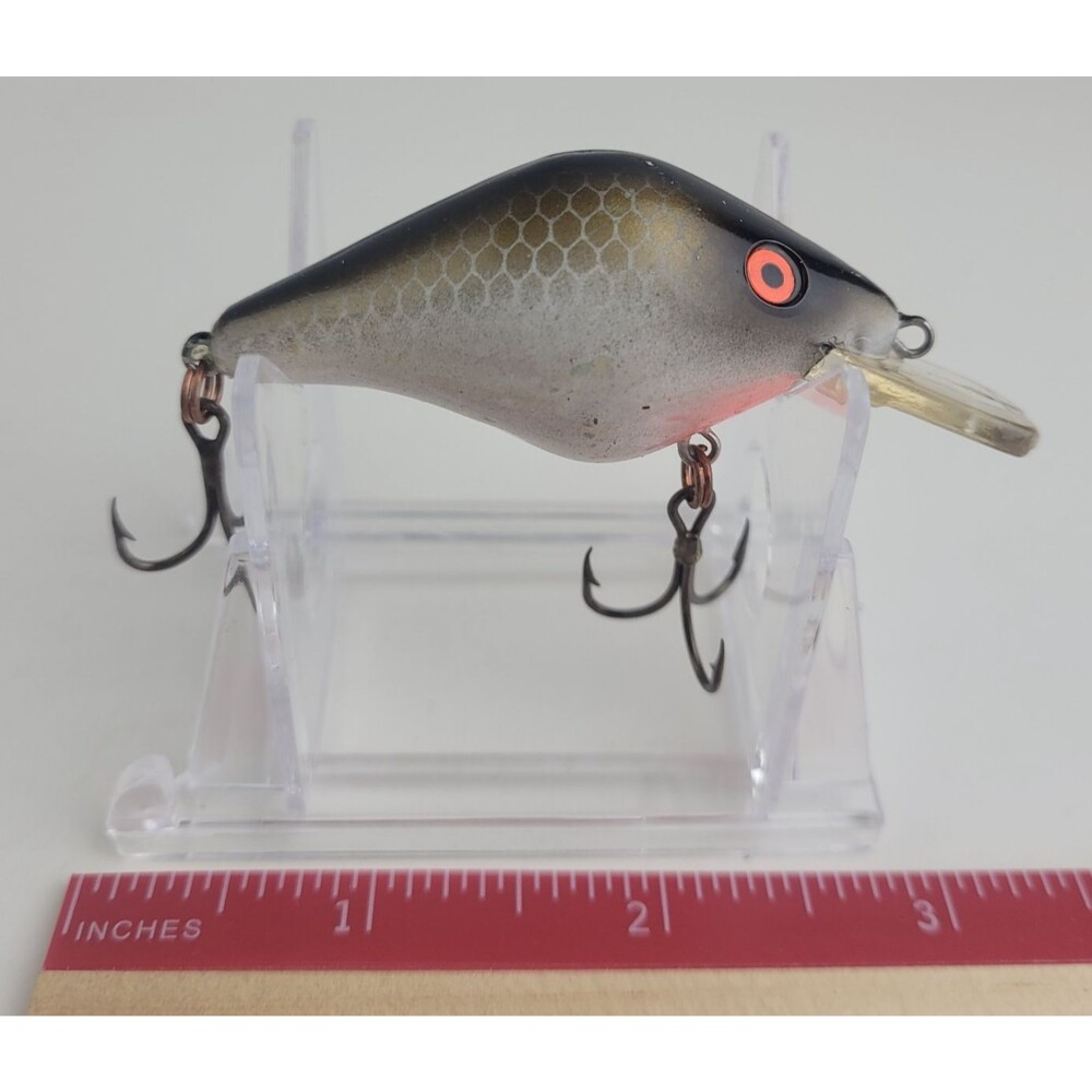 Vintage Mann’s Razor Back Crankbait 2 1/8” Squarebill Red Eyes